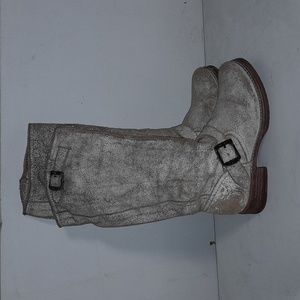 Frye white leather boots